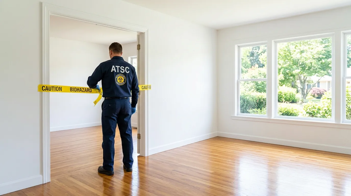 Certified biohazard cleanup crew performing Trauma Scene Cleanup in Richardson